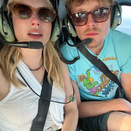 Emma Robert and Cody John during their helicopter ride.